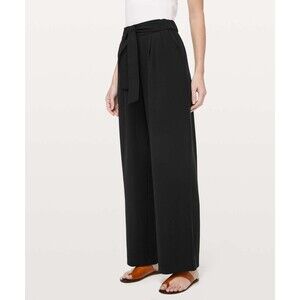 Lululemon Noir Pant Black Swift Ultra Light Tie Waist Wide Leg Trousers